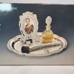 Vintage Regal Silver 4 pc Vanity Set - Silverplated - New in Box - Never Used